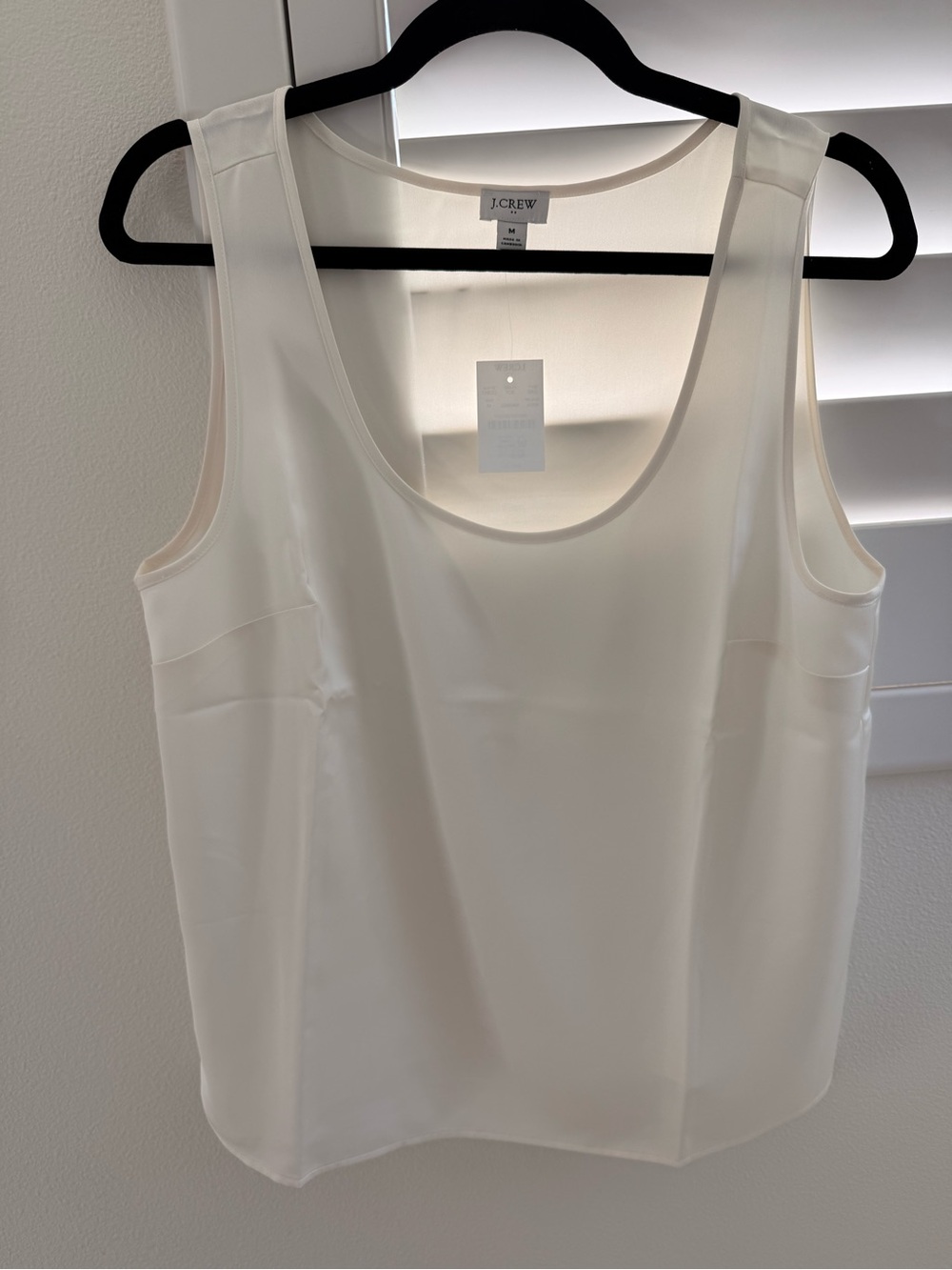 J. Crew Cream Scoop Neck Silky Tank